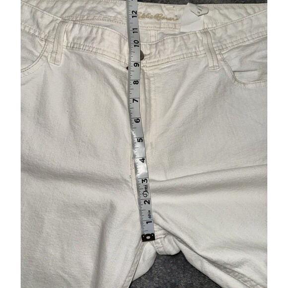 Eddie Bauer Women's White Embroidered Pocket Denim Ankle Jeans Size 14 - Picture 3 of 7
